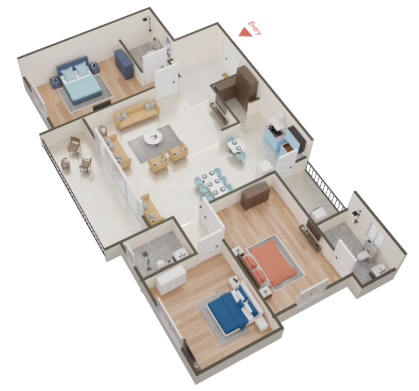 3 BHK Floor Plan