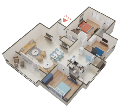 3 BHK Floor Plan